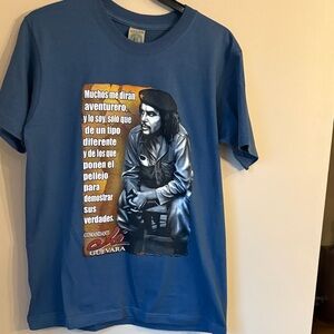 Blue Graphic Tee with Iconic Che Geuvera  Design